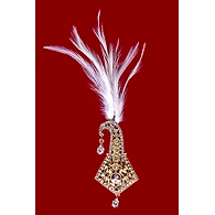 S H A H I T A J Traditional Golden Brooch or Kalangi with Feather for Barati/Groom/Social Occasions Pagdi Safa or Turban (OS832)
