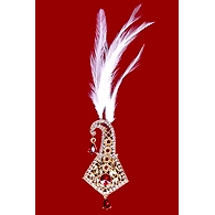 S H A H I T A J Traditional Golden with Red Stone Brooch or Kalangi with Feather for Barati/Groom/Social Occasions Pagdi Safa or Turban (OS833)