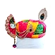 S H A H I T A J Traditional Rajasthani Multi-Colored Silk Krishna Bhagwan Pagdi Safa or Turban with Brooch for God's Idol/Kids/Adults (RT852)-ST972_Mini-sm