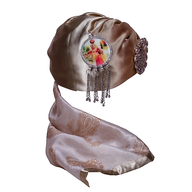 S H A H I T A J Designer Multi-Colored Satin Silk Unisex Kids and Adults Pagdi Safa or Turban for Fashion Shows &amp; Events (DT853)-18-4