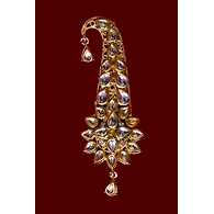 S H A H I T A J Traditional Golden Brooch or Kalangi with Feather for Barati/Groom/Social Occasions Pagdi Safa or Turban (OS823)