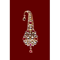 S H A H I T A J Traditional Golden with Pink Stone Brooch or Kalangi with Feather for Barati/Groom/Social Occasions Pagdi Safa or Turban (OS822)