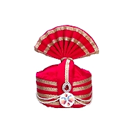 S H A H I T A J Designer Pink Velvet Kids and Adults Hotel or Restaurant Pagdi Safa or Turban for Welcoming Guests (DT834)