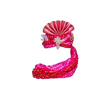 S H A H I T A J Designer Pink Silk Bandhej Kids and Adults Pagdi Safa or Turban for Fashion Shows & Events (DT837)