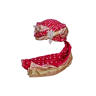 S H A H I T A J Designer Silk Bandhej Kids and Adults Pagdi Safa or Turban for Fashion Shows & Events (DT838)