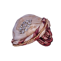 S H A H I T A J Designer Brocade Unisex Kids and Adults Pagdi Safa or Turban for Fashion Shows & Events (DT840)