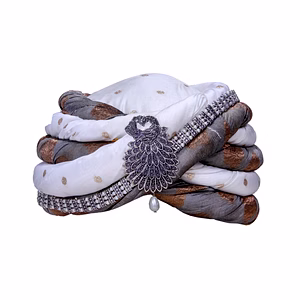 S H A H I T A J Designer Brocade and Silk Unisex Kids and Adults Pagdi Safa or Turban for Fashion Shows & Events (DT846)