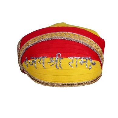 S H A H I T A J Traditional Rajasthani Cotton Mewadi Jai Shree Ram Pagdi or Turban for Kids and Adults (MT856)-ST976_22andHalf
