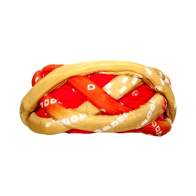 S H A H I T A J Traditional Rajasthani Faux Silk Adjustable Vantma or Barmeri Multi-Colored Bandhej Pagdi Safa or Turban for Kids and Adults (RT859)-ST979_21andHalf
