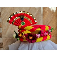 S H A H I T A J Traditional Rajasthani Multi-Colored Silk Vantma or Barmeri Krishna or Ganpati Bhagwan Pagdi Safa or Turban for God's Idol/Kids/Adults (RT861)
