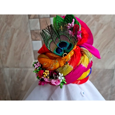 S H A H I T A J Traditional Rajasthani Silk Krishna or Ganpati Bhagwan Pagdi Safa or Turban for God's Idol/Kids/Adults (RT866)-ST986_Adults