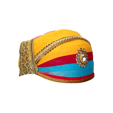 S H A H I T A J Traditional Rajasthani Cotton Mewadi Shaded Pagdi or Turban for Kids and Adults (MT872)-18-3
