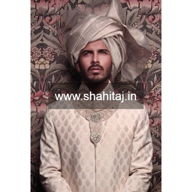 S H A H I T A J Wedding Groom/Dulha Golden Silk Pakistani Muslim Imaama Pagdi Safa or Turban for Kids and Adults (RT877)-ST997_20