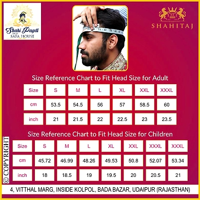 S H A H I T A J Wedding Groom/Dulha Silver Silk Pakistani Muslim Kulla/Imaama/Pagdi Safa or Turban for Kids and Adults (RT881)-20-2