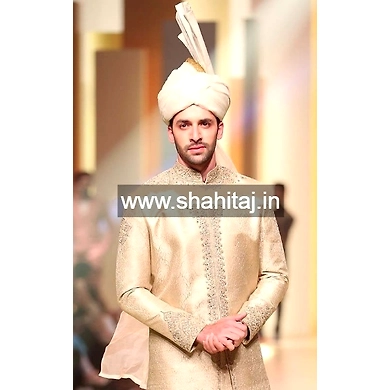 S H A H I T A J Wedding Groom/Dulha Silver Silk Pakistani Muslim Kulla/Imaama/Pagdi Safa or Turban for Kids and Adults (RT881)-ST1001_20andHalf