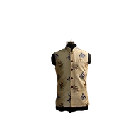 S H A H I T A J Traditional Barati/Groom/Social Occasions Silk Cream Floral Nehru Jacket or Kothi for Adults (MW887)