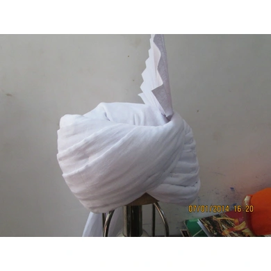 S H A H I T A J Pakistani Kulla Muslim Weddings or Social Occasions White Cotton Pagdi Safa or Turban for Kids and Adults (RT904)-ST1024_18