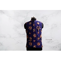 S H A H I T A J Traditional Barati/Groom/Social Occasions Silk Blue Floral Nehru Jacket or Kothi for Adults (MW915)