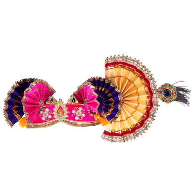 S H A H I T A J Traditional Krishna or Ganpati Bhagwan Satin Pagdi Safa or Turban for God's Idol/Kids/Adults (RT920)-For Kids (17 inches to 21 inches)-4