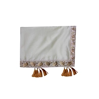 S H A H I T A J Traditional Rajasthani Wedding Silver Silk Stole/Dupatta/Shawl for Groom or Dulha (DS921)