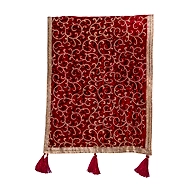 S H A H I T A J Traditional Rajasthani Wedding Maroon & Golden Velvet Stole/Dupatta/Shawl for Groom or Dulha (DS925)