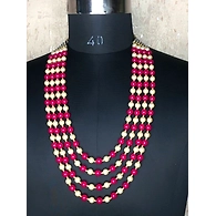 S H A H I T A J Designer Rani with Cream Mala/Kanthla for Weddings/Groom Dress or Sherwani (OS929)