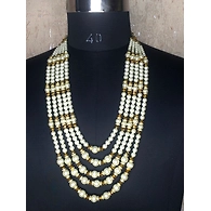 S H A H I T A J Designer White Mala/Kanthla for Weddings/Groom Dress or Sherwani (OS930)