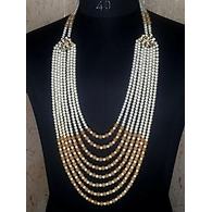 S H A H I T A J Designer Mala/Kanthla Brown with White for Weddings/Groom Dress or Sherwani (OS937)