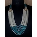 S H A H I T A J Designer Mala/Kanthla Firozi with White for Weddings/Groom Dress or Sherwani (OS940)-ST1060-sm