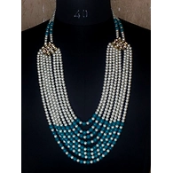 S H A H I T A J Designer Mala/Kanthla Firozi with White for Weddings/Groom Dress or Sherwani (OS940)