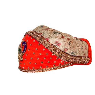 S H A H I T A J Traditional Rajasthani Cotton with Silk Mewadi Barati Multi-Colored Pagdi or Turban for Kids and Adults (MT952)-18-4