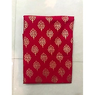 S H A H I T A J Traditional Rajasthani Red Foil Barati/Groom/Social Occasions Cotton Pagdi Safa Turban or Pheta Cloth for Kids and Adults (Bulk Purchase) (CT685)-Pack of 1 (For Kids to Adults)
