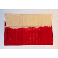 S H A H I T A J Traditional Rajasthani Red &amp; Cream Barati/Groom/Social Occasions Straight Line Zari Cotton Pagdi Safa Turban or Pheta Cloth for Kids and Adults (Bulk Purchase) (CT590)-Pack of 1 (For Kids to Adults)
