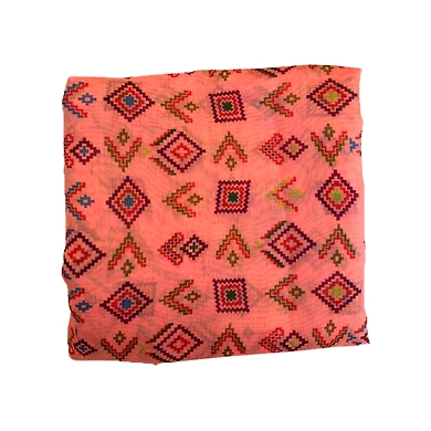 S H A H I T A J Traditional Rajasthani Aztec Print Faux Silk Peach Barati/Groom/Social Occasions Turban Safa Pagdi Pheta Cloth for Kids and Adults (Bulk Purchase) (CT376)-ST536_PACK1