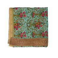 S H A H I T A J Traditional Rajasthani Floral Faux Silk Green Barati/Groom/Social Occasions Turban Safa Pagdi Pheta Cloth for Kids and Adults (Bulk Purchase) (CT342)