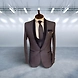 S H A H I T A J Traditional Barati/Groom/Social Occasions Grey Self-Design Slim Fit 5-Piece Suit (MW957)-ST1078_36-sm