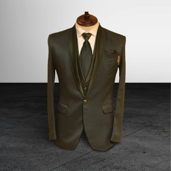 5 piece suit green