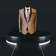 S H A H I T A J Traditional Barati/Groom/Social Occasions Cream Self-Design Slim Fit 5-Piece Suit (MW959)