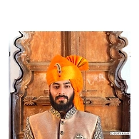 S H A H I T A J Traditional Rajasthani Wedding Barati Zari Cotton Kotadoriya Kesariya Jodhpuri & Rajputi Pagdi Safa or Turban with Brooch & Broad Golden Border for Kids and Adults (CT197)