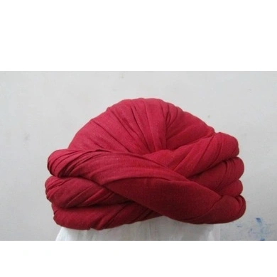 S H A H I T A J Muslim Vantma or Barmeri Social Occasions Red Cotton Pagdi Safa Imaama or Turban for Kids and Adults (RT902)-ST1022_19andHalf