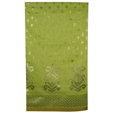 S H A H I T A J Chanderi Silk Green Silver Foil Barati/Groom/Social Occasions Silk Pagdi Safa Turban or Pheta Cloth for Kids and Adults (CT964)-ST2084__PACK3