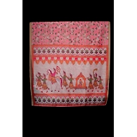 S H A H I T A J Sabhyasachi Floral Peach Silk Barati/Groom/Social Occasions Silk Pagdi Safa Turban or Pheta Cloth for Kids and Adults (CT965)