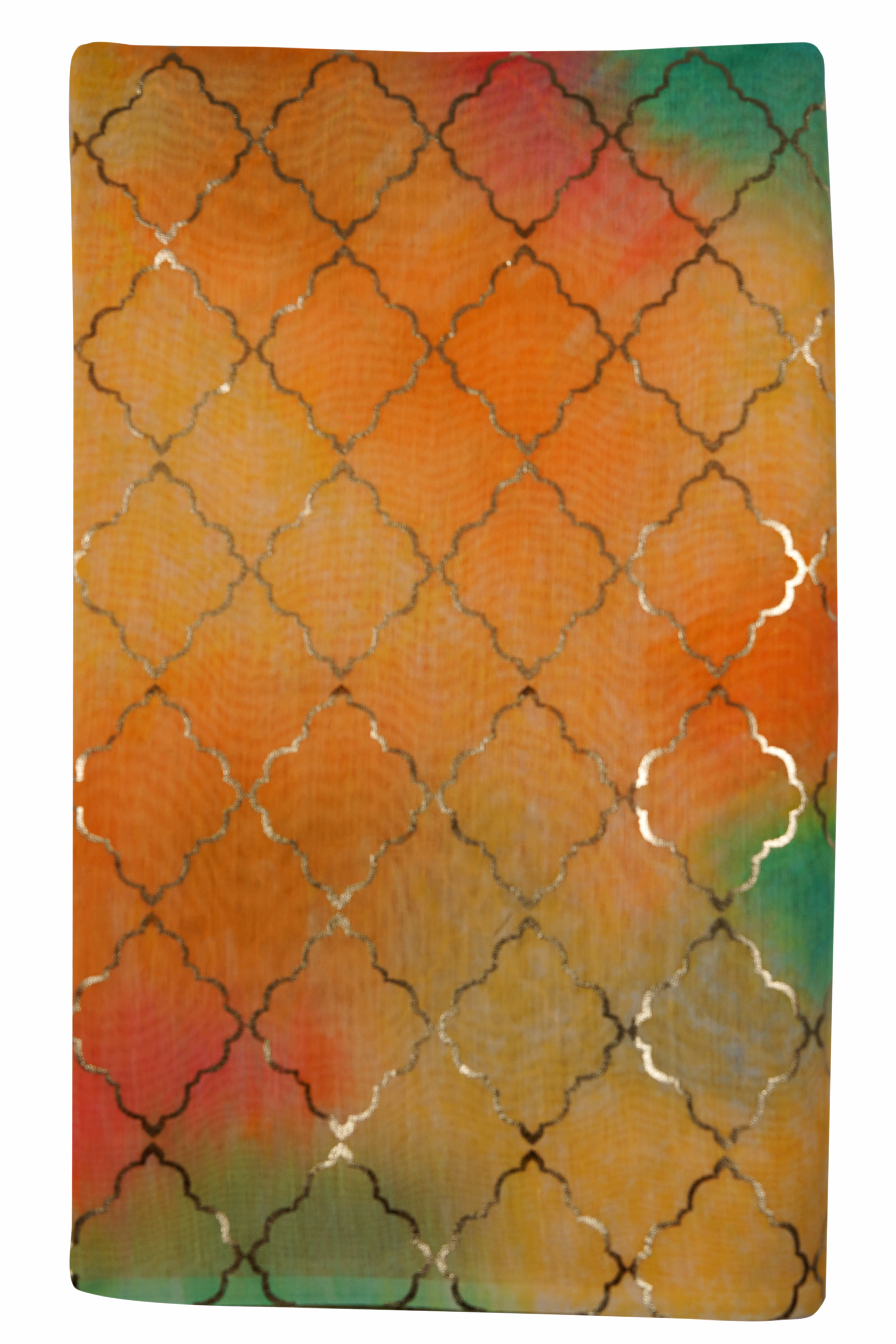 S H A H I T A J Shaded Golden Net Barati/Groom/Social Occasions Silk Pagdi Safa Turban or Pheta Cloth for Kids and Adults (CT966) image 1