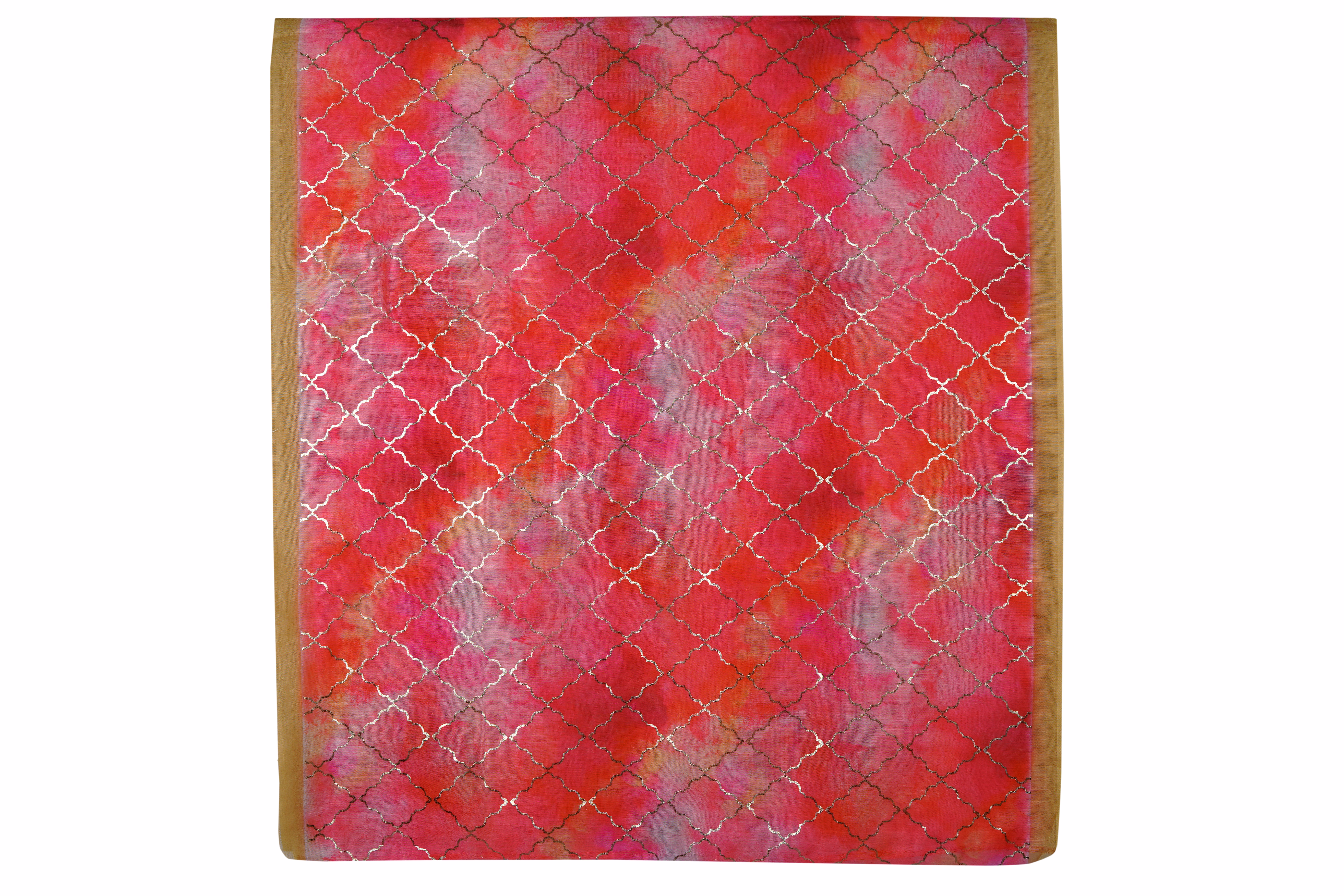 S H A H I T A J Shaded Red Net Barati/Groom/Social Occasions Silk Pagdi Safa Turban or Pheta Cloth for Kids and Adults (CT967) image 1