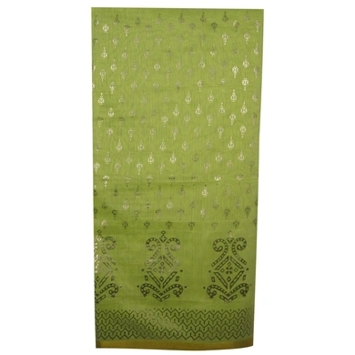 S H A H I T A J Chanderi Silk Green Silver Foil Barati/Groom/Social Occasions Silk Pagdi Safa Turban or Pheta Cloth for Kids and Adults (CT964)-Pack of 1 (For Kids to Adults)-1