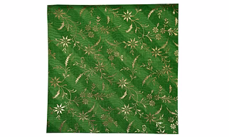 S H A H I T A J Lehariya Plain Floral Green Golden Foil Silk Barati/Groom/Social Occasions Silk Pagdi Safa Turban or Pheta Cloth for Kids and Adults (CT970)