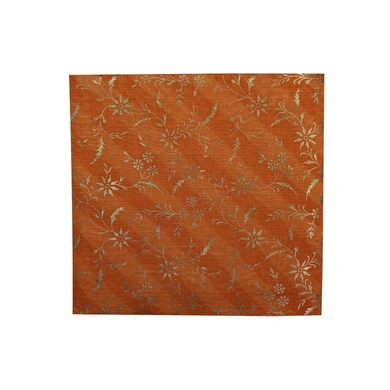 S H A H I T A J Lehariya Plain Floral Orange Golden Foil Silk Barati/Groom/Social Occasions Silk Pagdi Safa Turban or Pheta Cloth for Kids and Adults (CT971)-ST2091__PACK2