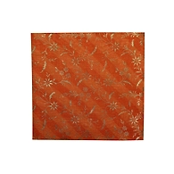 S H A H I T A J Lehariya Plain Floral Orange Golden Foil Silk Barati/Groom/Social Occasions Silk Pagdi Safa Turban or Pheta Cloth for Kids and Adults (CT971)