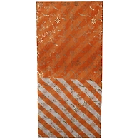 S H A H I T A J Lehariya Plain Floral Orange Golden Foil Silk Barati/Groom/Social Occasions Silk Pagdi Safa Turban or Pheta Cloth for Kids and Adults (CT971)-Pack of 1 (For Kids to Adults)