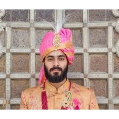 S H A H I T A J Traditional Rajasthani Wedding Pink Checkered Silk Jodhpuri Pagdi Safa or Turban for Groom or Dulha (CT263)-ST343_21